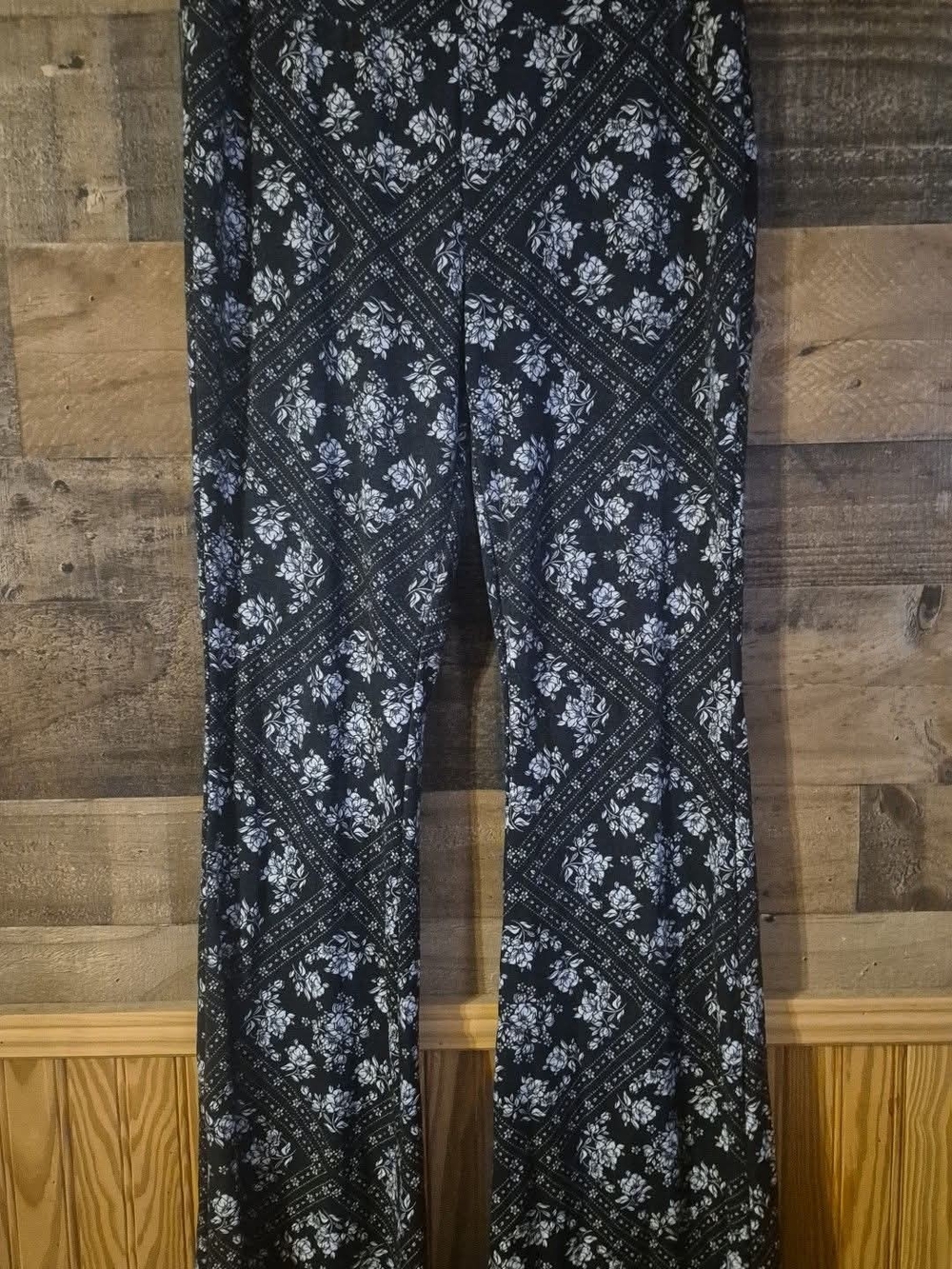 No Boundaries Black Floral Wide Leg Jumpsuit Pants
